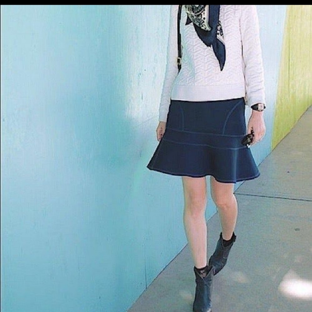 J Crew Scuba skirt Dark Blue XS